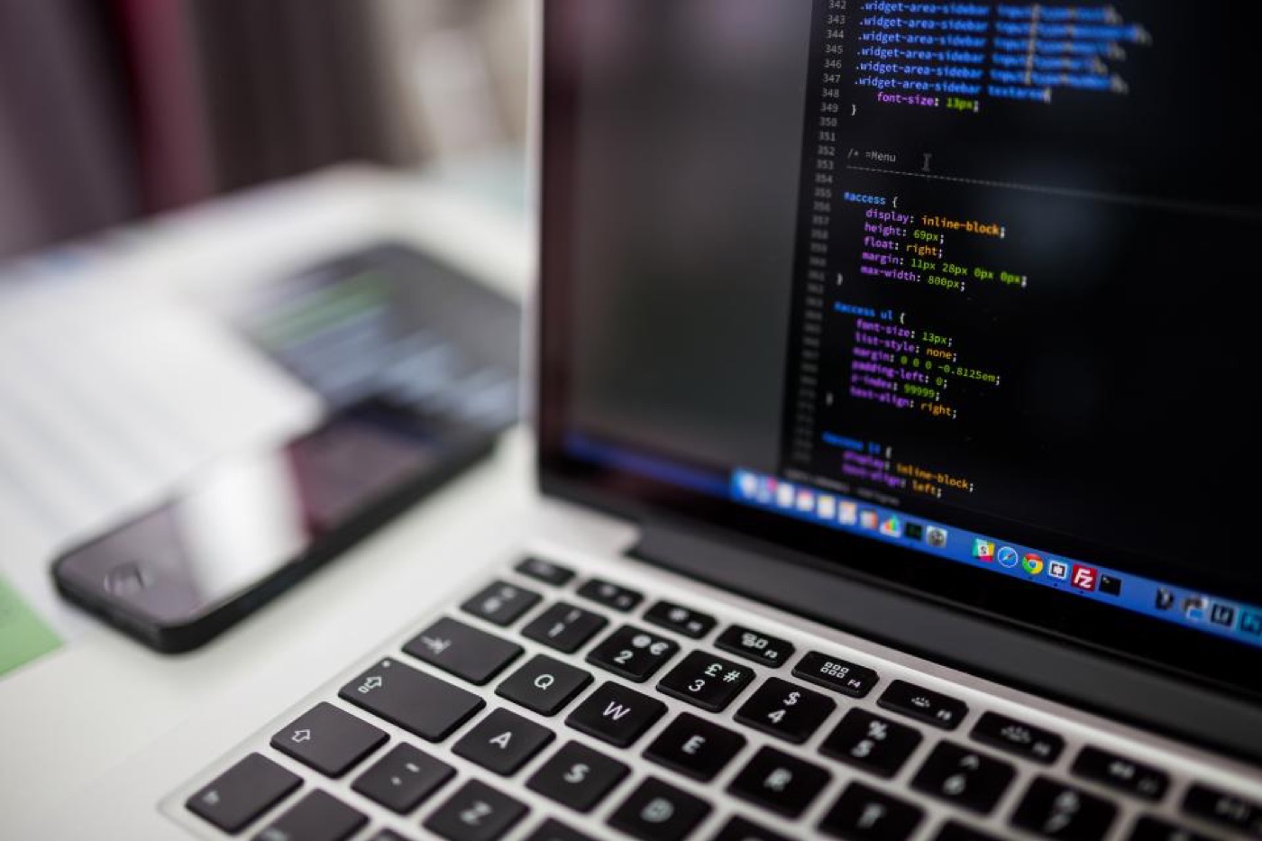 Code on a laptop screen